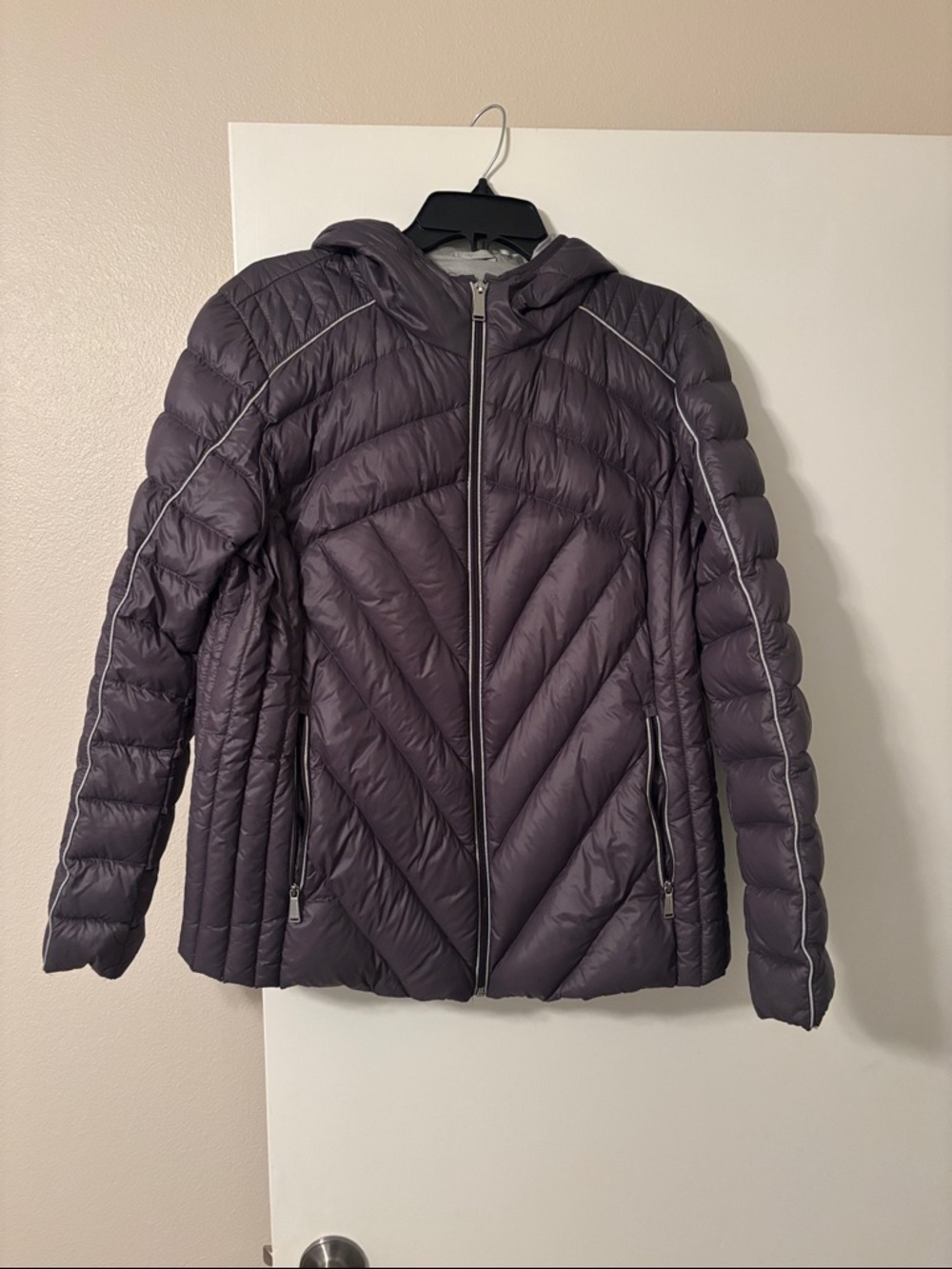 Women’s Hooded Quilted Puffer Jacket - Purple